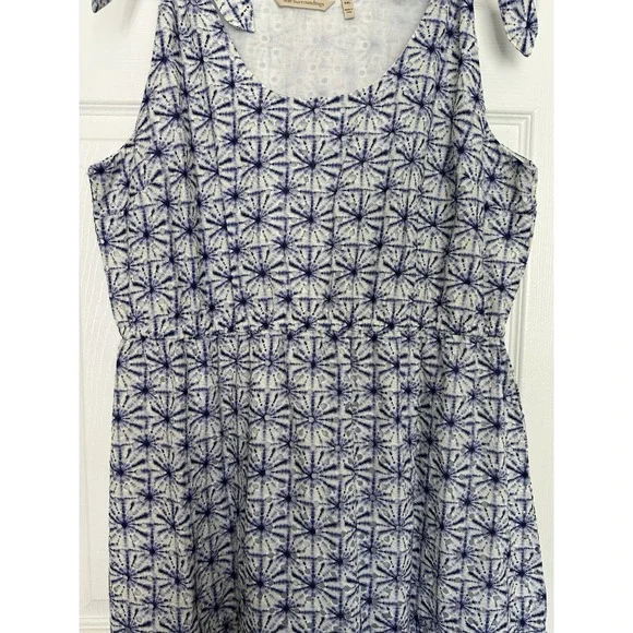 Soft Surroundings Kyoto Embroidered White Blue Eyelet Tiered Maxi Dress Sz PXL - Picture 5 of 12